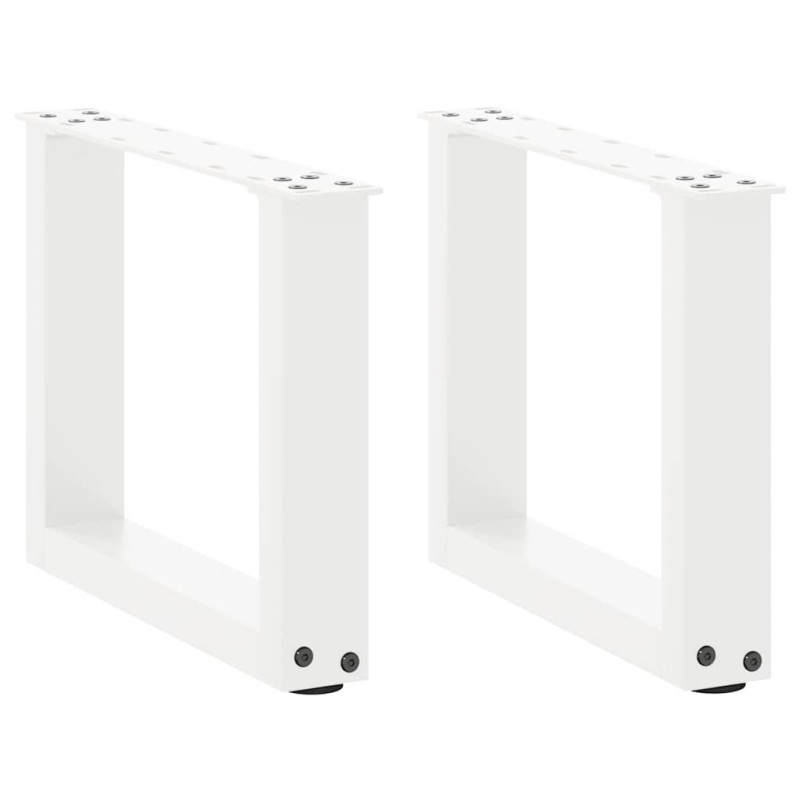 Pieds de table basse en U 2 pièces Blanc 30 x (30-31) cm Acier 535187535187