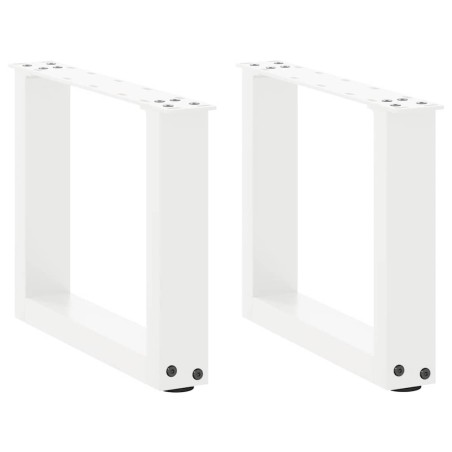 Pieds de table basse en U 2 pièces Blanc 30 x (30-31) cm Acier 535187535187