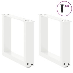 Pieds de table basse en U 2 pièces Blanc 30 x (30-31) cm Acier 535187535187