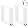 Pieds de table basse en U 2 pièces Blanc 30 x (30-31) cm Acier 535187535187