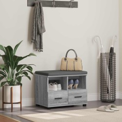 Banc d'entrée avec coussin Gris Sonoma 60 x 38 x 46 cm 535188535188