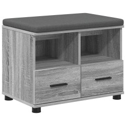 Banc d'entrée avec coussin Gris Sonoma 60 x 38 x 46 cm 535188535188