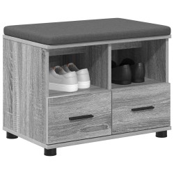 Banc d'entrée avec coussin Gris Sonoma 60 x 38 x 46 cm 535188535188