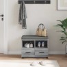 Banc d'entrée avec coussin Gris Sonoma 60 x 38 x 46 cm 535188535188