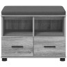 Banc d'entrée avec coussin Gris Sonoma 60 x 38 x 46 cm 535188535188