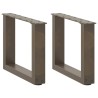 Pieds de table basse en U 2 pièces Acier naturel 30 x (30-31) cm Acier 535189535189