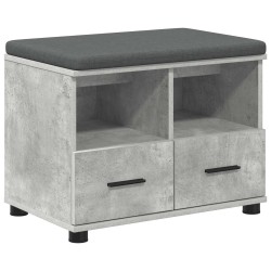 Banc d'entrée avec coussin Gris Béton 60 x 38 x 46 cm 535193535193