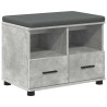Banc d'entrée avec coussin Gris Béton 60 x 38 x 46 cm 535193535193