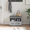 Banc d'entrée avec coussin Gris Béton 60 x 38 x 46 cm 535193535193