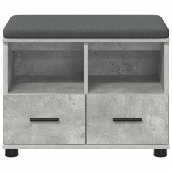 Banc d'entrée avec coussin Gris Béton 60 x 38 x 46 cm 535193535193