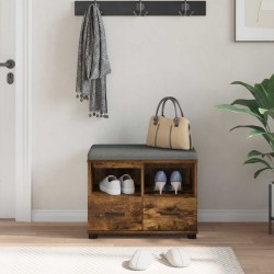 Banc d'entrée avec coussin Chêne Fumé 60 x 38 x 46 cm 535194535194