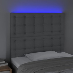  Tête de lit à LED Gris clair 100x5x118/128 cm Tissu 