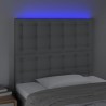  Tête de lit à LED Gris clair 100x5x118/128 cm Tissu 