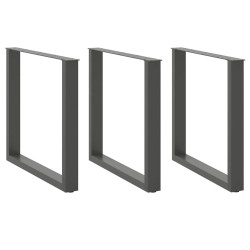 Pieds de table à manger en U 3 pièces Anthracite 90 x (72-73) cm Acier 535197535197