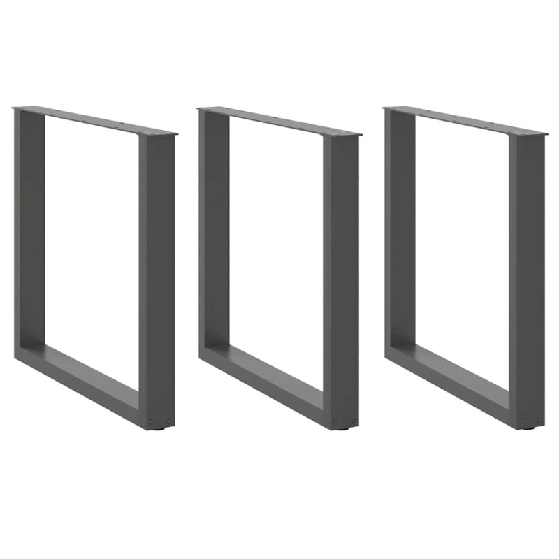 Pieds de table à manger en U 3 pièces Anthracite 90 x (72-73) cm Acier 535197535197