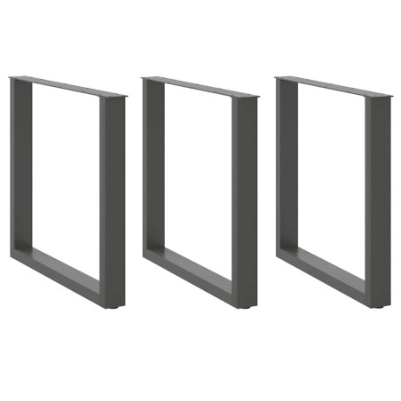 Pieds de table à manger en U 3 pièces Anthracite 90 x (72-73) cm Acier 535197535197