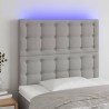  Tête de lit à LED Gris clair 100x5x118/128 cm Tissu 
