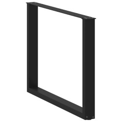 Pieds de table à manger en U 3 pièces Noir 100 x (72-73) cm Acier 535200535200