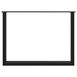 Pieds de table à manger en U 3 pièces Noir 100 x (72-73) cm Acier 535200535200