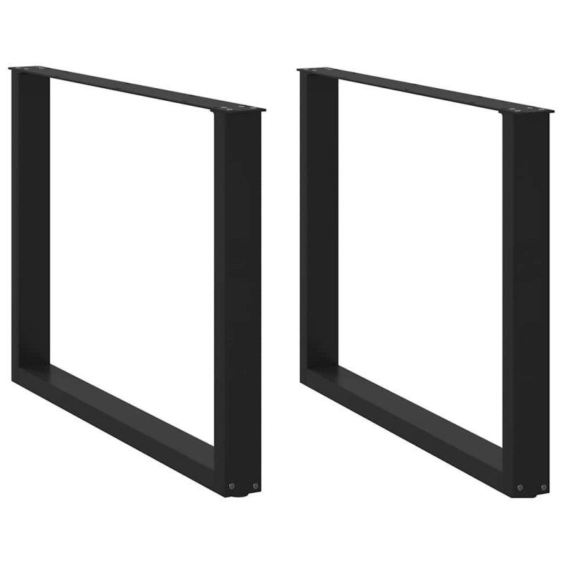 Pieds de table à manger en U 2 pièces Noir 100 x (72-73) cm Acier 535202535202