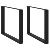Pieds de table à manger en U 2 pièces Noir 100 x (72-73) cm Acier 535202535202