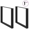 Pieds de table à manger en U 2 pièces Noir 100 x (72-73) cm Acier 535202535202