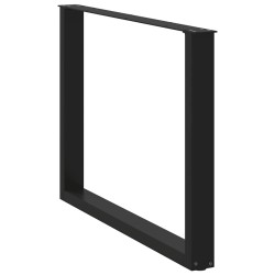 Pieds de table à manger en U 2 pièces Noir 100 x (72-73) cm Acier 535202535202