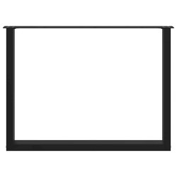 Pieds de table à manger en U 2 pièces Noir 100 x (72-73) cm Acier 535202535202