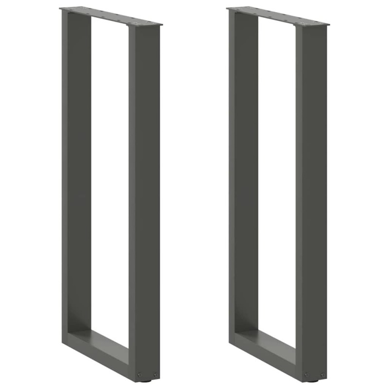 Pieds de table de bar en U 2 pièces Anthracite 40 x (100-101) cm Acier 535203535203