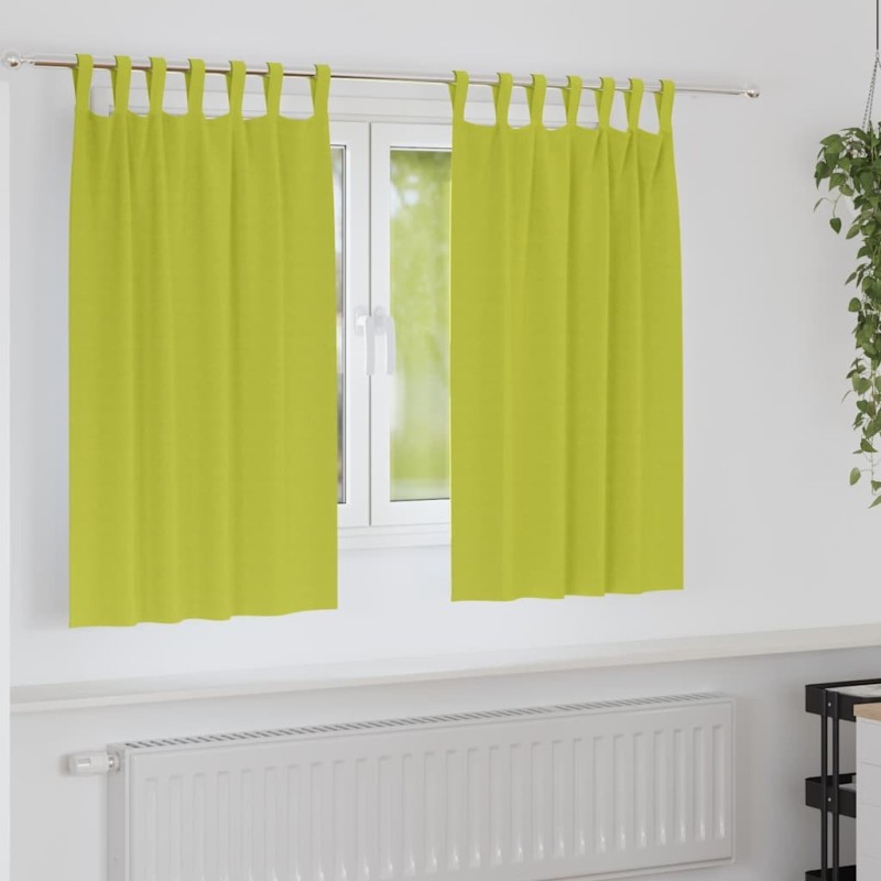 Rideaux occultants avec anneaux 2 pcs Vert 140 x 140 cm 535204535204