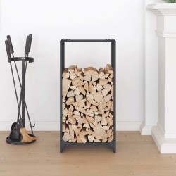 Portant de bois chauffage anthracite 40x30x80 cm 535205535205