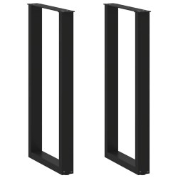 Pieds de table de bar en U 2 pièces Noir 40 x (100-101) cm Acier 535209535209