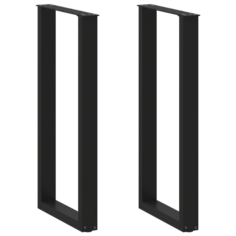Pieds de table de bar en U 2 pièces Noir 40 x (100-101) cm Acier 535209535209