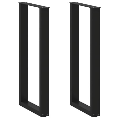 Pieds de table de bar en U 2 pièces Noir 40 x (100-101) cm Acier 535209535209