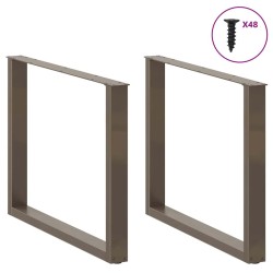 Pieds de table à manger en U 3 pièces Acier naturel 100 x (72-73) cm Acier 535210535210