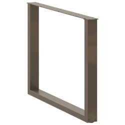 Pieds de table à manger en U 3 pièces Acier naturel 100 x (72-73) cm Acier 535210535210