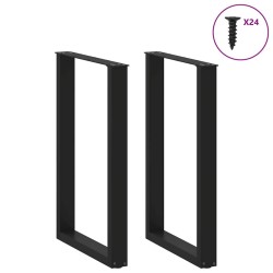 Pieds de table de bar en U, 2 pièces, noir, 60 x 90-91 cm, acier 535211535211