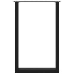 Pieds de table de bar en U, 2 pièces, noir, 60 x 90-91 cm, acier 535211535211