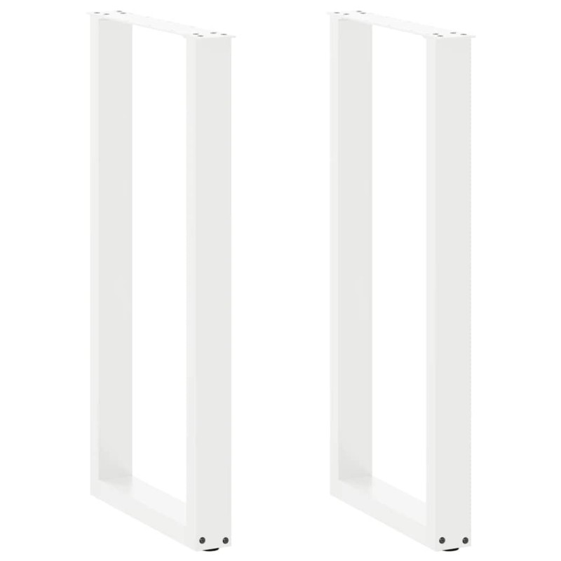 Pieds de table de bar en U, 2 pièces, blanc, 40 x (100-101) cm, acier 535212535212