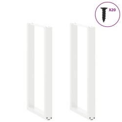 Pieds de table de bar en U, 2 pièces, blanc, 40 x (100-101) cm, acier 535212535212