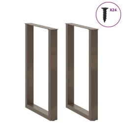 Pieds de table de bar en U 2 pièces Acier naturel 60 x (90-91) cm Acier 535213535213