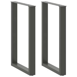 Pieds de table de bar en U 2 pièces Anthracite 60 x (90-91) cm Acier 535214535214