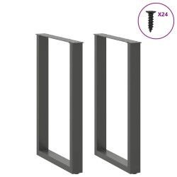 Pieds de table de bar en U 2 pièces Anthracite 60 x (90-91) cm Acier 535214535214