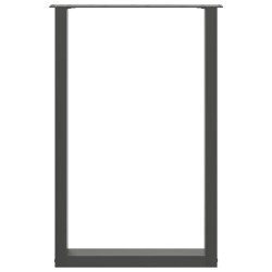 Pieds de table de bar en U 2 pièces Anthracite 60 x (90-91) cm Acier 535214535214