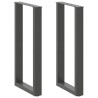 Pieds de table de bar en U 2 pièces Anthracite 50 x (90-91) cm Acier 535217535217