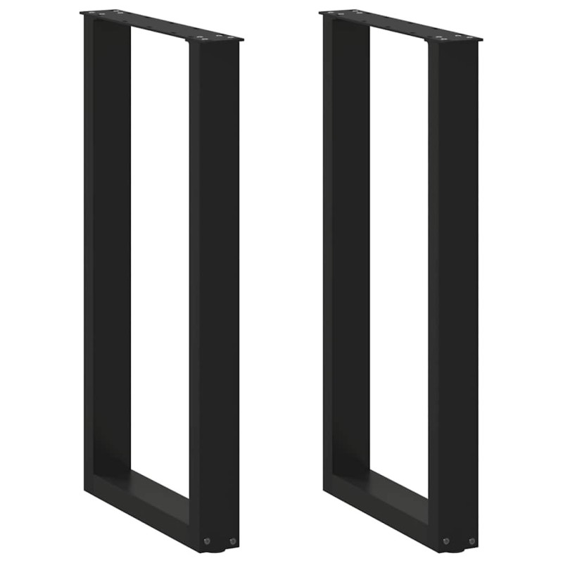 Pieds de table de bar en U, 2 pièces, noir, 50 x 90-91 cm, acier 535218535218