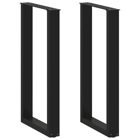 Pieds de table de bar en U, 2 pièces, noir, 50 x 90-91 cm, acier 535218535218