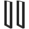 Pieds de table de bar en U, 2 pièces, noir, 50 x 90-91 cm, acier 535218535218