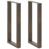 Pieds de table de bar en forme de U, 2 pièces, acier naturel, 40 x (90-91) cm 535219535219