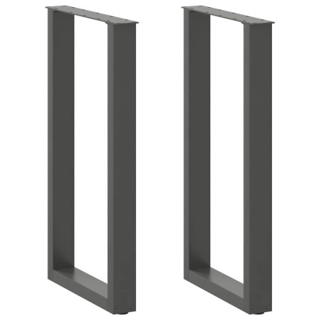 Pieds de table de bar en U 2 pièces Anthracite 40 x (90-91) cm Acier 535220535220